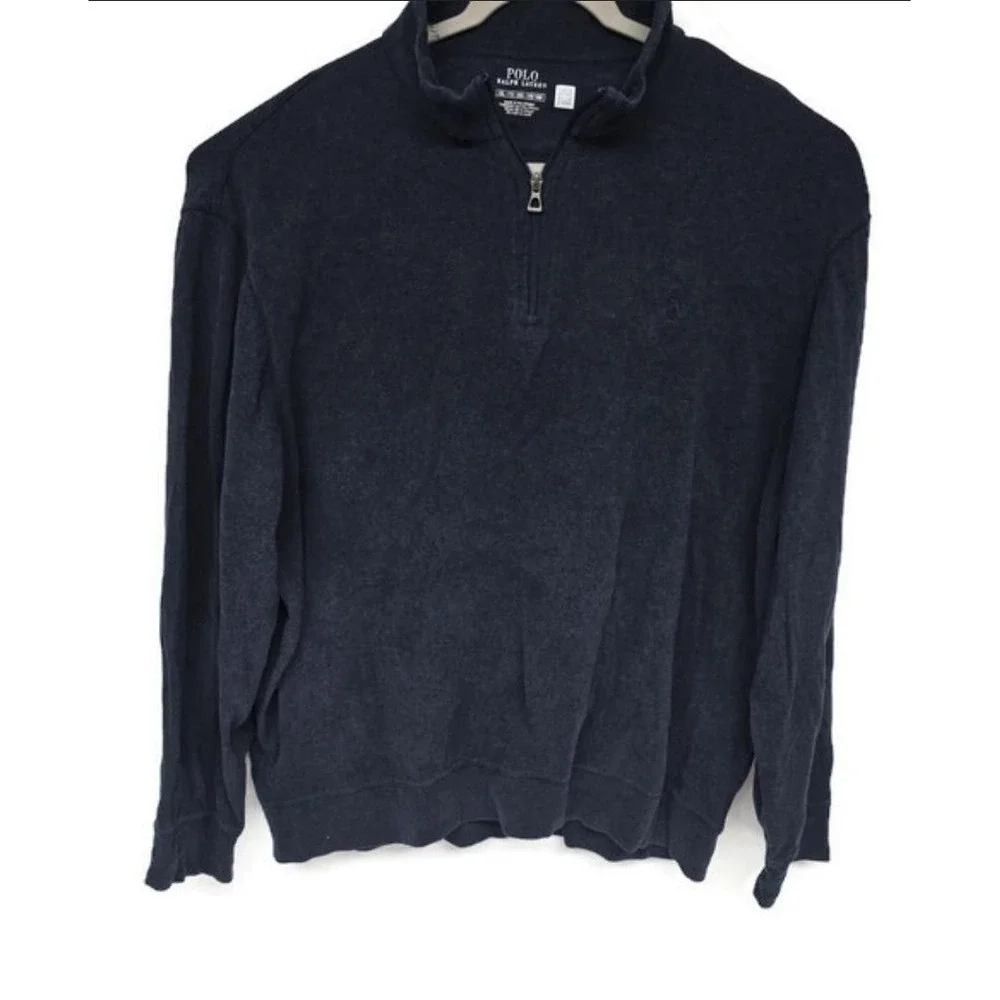 Polo Ralph Lauren Sweater Mens‎ 2XL Half Zip Pullover Embroidered Pony Navy Blue